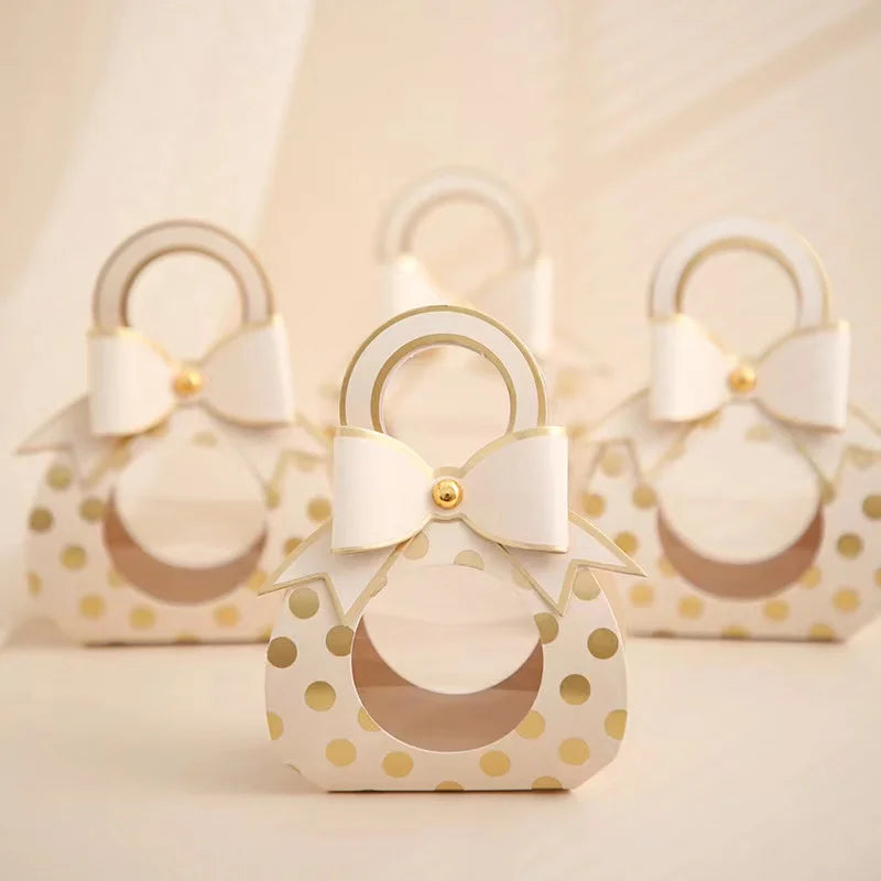 Small Mini Wedding Packaging Gift Paper Box Printed Gift Sweet White Cards Gold Wedding Favour Boxes for Candy