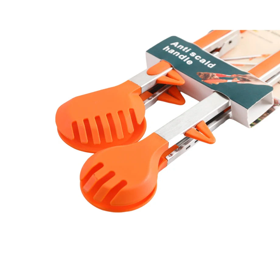 Multi-functional Salad Fruit Vegetable Kitchen Food Tongs Stainless Steel BBQ Salad Clip