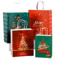 12pcs/Bag Kids Santa Food Christmas Wax Coated Paper Bags Recycled Bulk Xmas Party Favors Packaging Noodles Milk Gift Wrapping