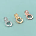 Fine Necklace Clasp 925 Sterling Silver Micro Zircon Double Loop Shapes Pendant Clasps for Pendant Replacement