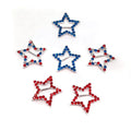 Red Blue Mix Rhinestone 33mm Metal Rhinestone Star Buckles for Belts Shoes Garments Bags