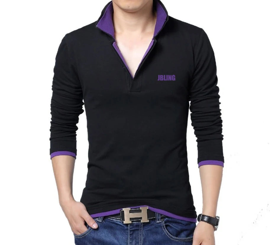 Wholesale Custom Mens' Long Sleeve Blank Polo Shirts