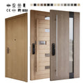 American Style Modern Design Modern Design Hotel Apartment Entrance Door Villa Outside Wooden Walnut Exterior Doors for Houses