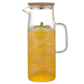 Reihey Glass Pitchers with Handle and Lid and Glass Juice Containers with Lids for Fridge