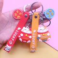 Best Selling PVC Resin Soft Glue Lucky Lucky Cat Pendant Cartoon Lucky Cat Women's Bag Key Chain
