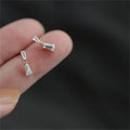 High Quality Elegant Design Minimalist Gold Plated White CZ Stud Earrings