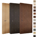 Foshan Yohome Grooved Modern Mdf Doors Interior Modern Minimalist Interior Wooden Door Bedroom Wooden Door