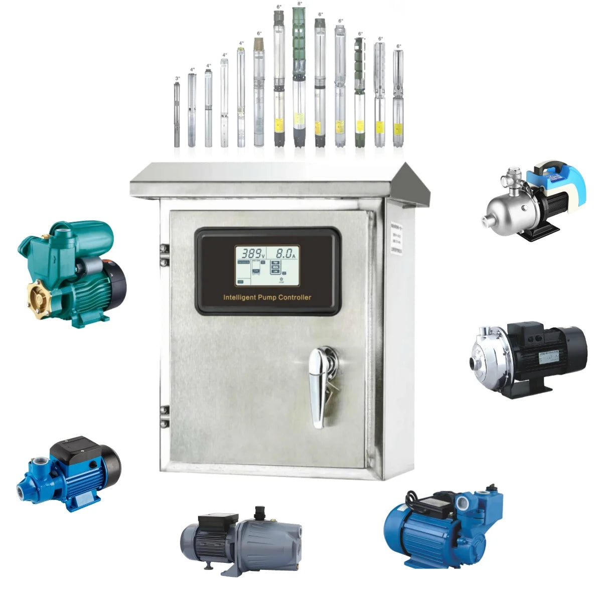 High Quality 22kw Outdoor Stainless Steel Intelligent Dual Pumps Control for Irrigation System 3 Phase High Pressure Water Pump