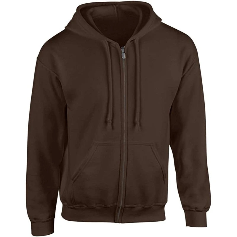 Fitspi Heavy Blend Unisex Adult Full Zip Hooded Sweatshirt Top Hoodie