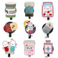 RX Pharmacy Nurse Retractable Sparkles Rhinestone Badge Holder Clip Office Supplies & Nursing Accessories