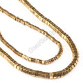 Hexagon Rondelle Heishi Gold Hematite Stone Beads 1mm 2mm 3mm 4mm Rose Gold Plated Hematite Beads for Jewelry Making