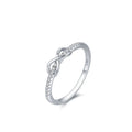 8 Shape Rhodium Plated Wedding & Party 925 Sterling Silver Women's Stacking Layering Rings