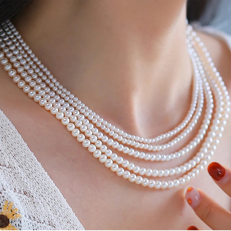 Factory Price Flawless Natural Freshwater Pearl Necklace Semi-Finished Bread Pearl Strand in Mix Colors for Jewelry Making