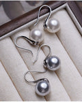 12mm Round Imitation Pearl S925 Silver Accessories Elegant Pearl Earrings