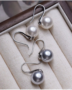 12mm Round Imitation Pearl S925 Silver Accessories Elegant Pearl Earrings