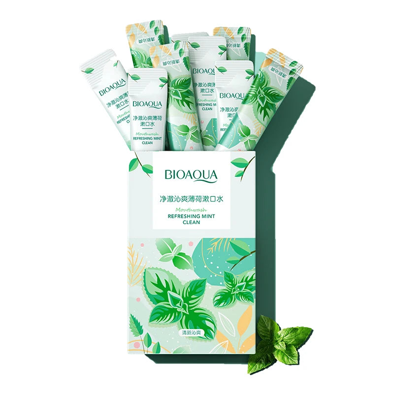 10ml*20 Pcs BIOAQUA Travel Portable Strong Cool Mint Mouth Wash Lemon Cherry Extract Breath Liquid Mouthwash