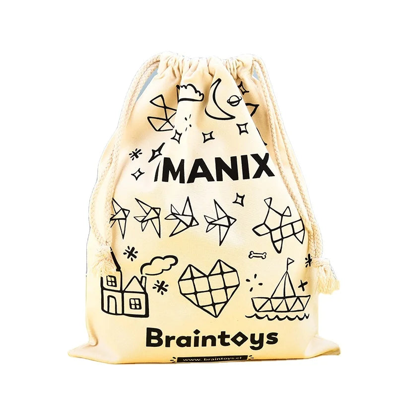 Hand-held Printed Customized logo Student Drawstring Jewelry Gift Storage Packaging Canvas Dust Bag