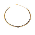 Custom Luxury Gold Filled Black Zircon Charm Necklace Minority Design Double Layered Necklace for Women
