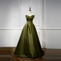 Jancember RL116 Green Sweetheart A-line Satin Sleeveless Pleat Wedding Dresses