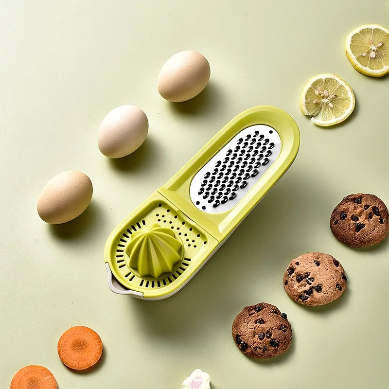 Multi Functional Manual Juicer and Wire Grater Stainless Steel Kitchen Gadget for Melon Fruit Lemon Press Made of PP Plastic