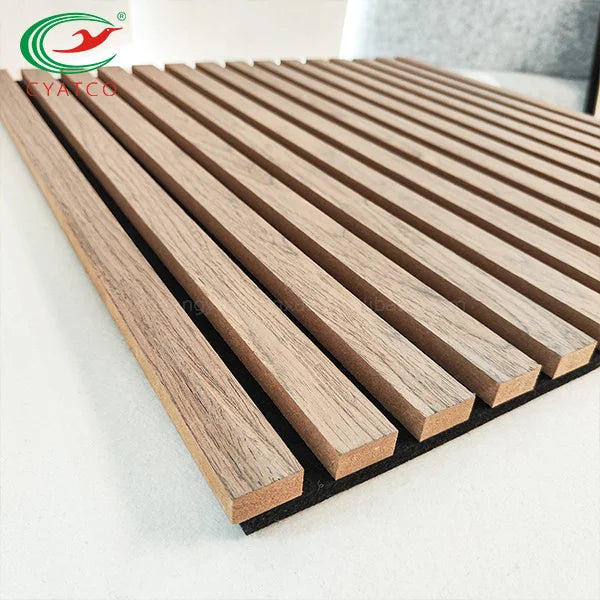 Wooden Strip-Shaped Sound-aAbsorbing Board Eco Friendly Oak Veneer Slat Wall Panels