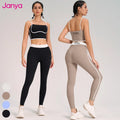 Janya Women's High Waist Gym Fitness Leggings 2 Piece Sets Color Blocking Yoga Wholesale Sports Top Suit Adjustable Breathable