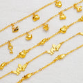 Korean Version of Brass Gold Plated Mickey Beach Anklet Women's Sand Gold Fashion Butterfly Anklet Anklet