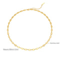Custom Logo Hiphop Coffee Bean Stainless Steel & Titanium Steel Plated 18K Gold Clavicle Chain Necklace for Women