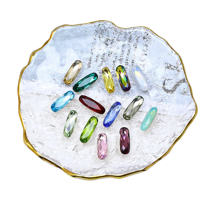 Dongzhou Crystals K9 Fancy Stone Long Oval Shaped Glass Rhinestones Wholesale Bulk Fancy Stones for Jewelry DIY Accessories