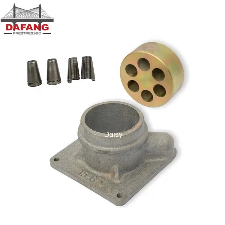 Galvanized Prestressed Anchorage Block-45# Steel Post Tensioning Concrete Construction Customizable Diameter