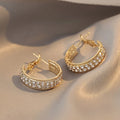 Exaggerated Circle Earrings Delicate S925 Silver Needle Super Flash Zircon Ear Earrings Gifts for Women