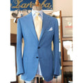 Light Blue Top Class Bespoke Men's Suits Casual Fashion Jacket Pants Blazer Wedding 2 Pieces (Jacket+ Pants)