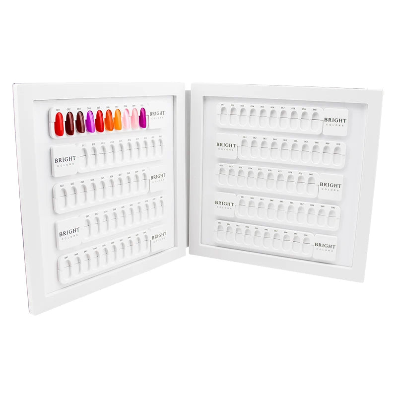120 Colors Nail Display Book Nail Gel Polish Color Display Card Book Color Board Palette Stand with Nail Tips for Art Salon
