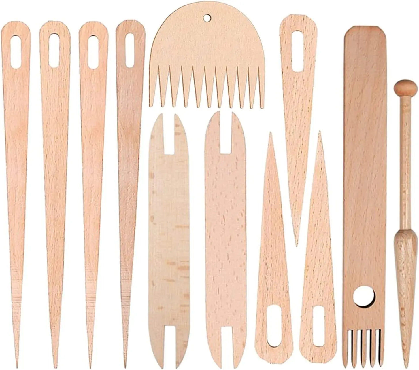Wholesale Fashion Woodlike Wooden Weaving Knitting Needles Tools Set Accessories Loom Shuttle Use Customized Color Convenient