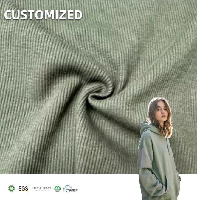 Cotton Polyester 2*2 Rib Fabric for Sweatshirt Sleeves and Neckline