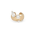 LOZRUNVE Chunky Jewelry Men Earrings  Vermeil Water Drop Crystal Dome Ear Cuff Jewelry