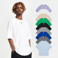 USA Size Men's Drop Shoulder Custom Heat Transfers for T-shirts Embroidery Logo 240G Heavy Weight Cotton T Shirt