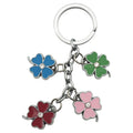 Wholesale New Design Zinc Alloy Hard Enamel Keychain With Diamonds Metal Lucky Clover Colourful Key Chain Key Holder Custom Logo