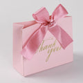 Custom Color Printing Paper Foldable Shopping Bags Clothing Packaging Bags Pink Paper Bag with Bow Ribbon