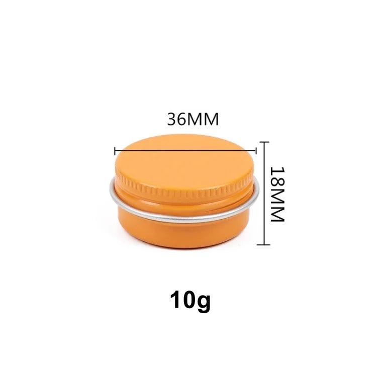 10g 10ml 36*18mm Orange Color Small Round Aluminum Jar Pot DIY Lip Balm Storage Container Tin Box