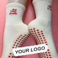New Design Custom Ruffle Yoga Socks Women Design Embroidery Logo Pilates Sock Fitness Pilates Grip Socks