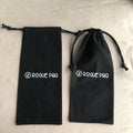 Custom Logo Printed Black Cotton Drawstring Bag for Gift Packaging Soft Black Cotton Packaging Pouch