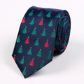 Custom Logo Design Festival Symbol Red Jacquard Necktie Christmas Tree Men Silk Tie for X-mas Gift