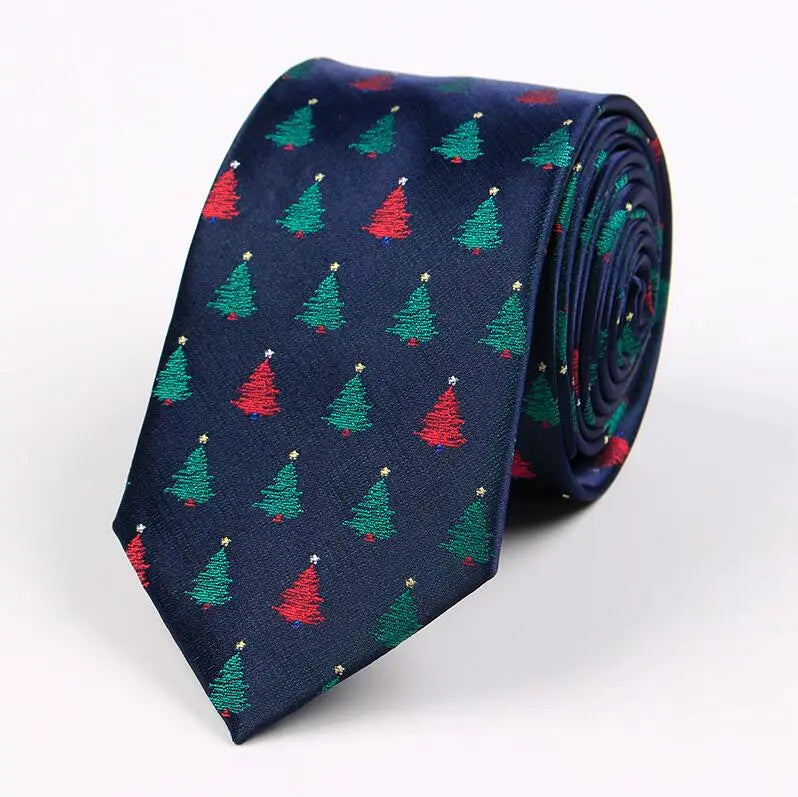 Custom Logo Design Festival Symbol Red Jacquard Necktie Christmas Tree Men Silk Tie for X-mas Gift
