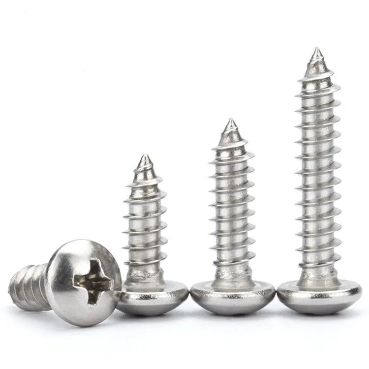 SS316 Phillips Pan Head Tapping Screw M2 to M8 Metric System for Various Measurements