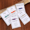 Summer Fashion Handmade Irregular Natural Stone Charm Bracelet Months Card Healing Braided Rope Birthstone Beads Bracelets