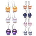 925 Sterling Silver Hoop Earrings Multicolor Pearl Earrings Hoop Real Freshwater Pearl Earrings