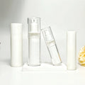 Portable 30/50ML PET Cylindrical Travel-Ready Lotion Bottle with Pump Sprayer White Transparent for Shampoo-ODM Supplied