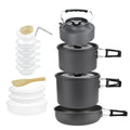 Portable  Aluminum Alloy Camping Cooking Set for 3-5 Person Camping Pot Outdoor Cooking Cookware Set with Kettle