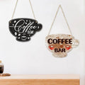 Rustic Coffee Cup Shape Coffee Time Wooden Wall Sign Hanging Plaque Home Pantry Coffee Bar Decor